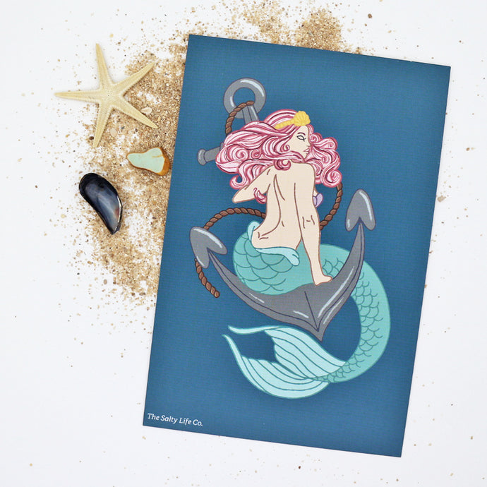 Mermaid Anchor 4x6 Postcard