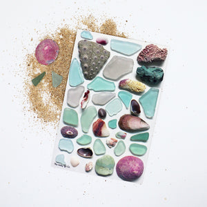 Purple & Teal Beach Treasures 4x6 Postcard