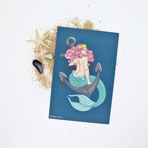 Mermaid Anchor 4x6 Postcard