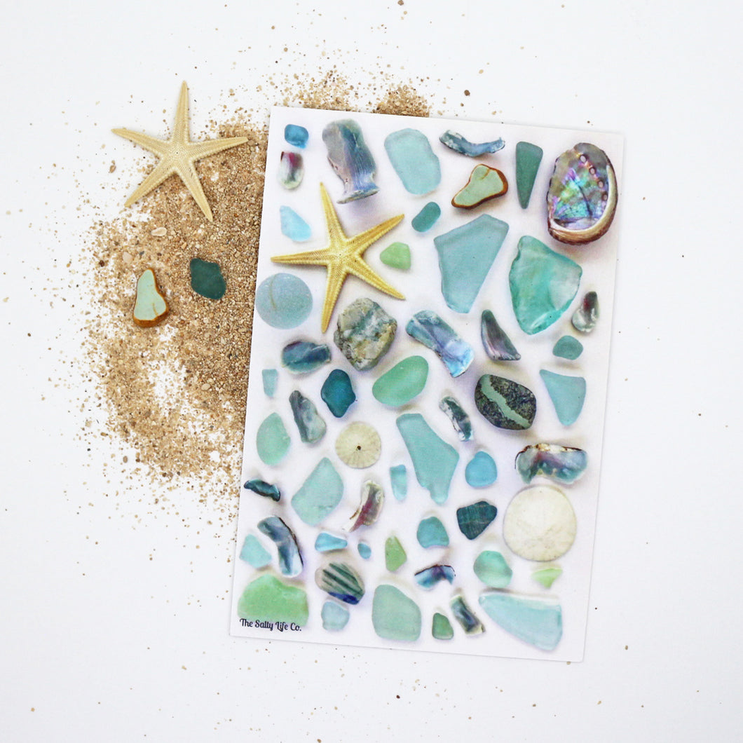 Teal Beach Treasures 4x6 Postcard