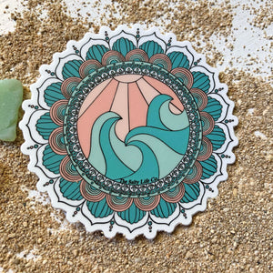 Waves and Rays Mandala Sticker