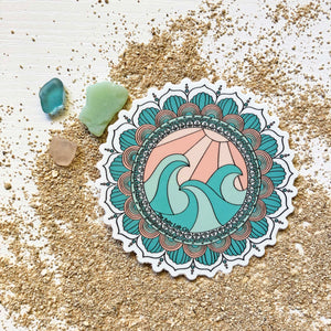 Waves and Rays Mandala Sticker